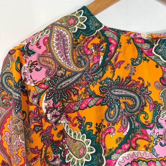 Code X Mode Paisley Floral Print Satin Long Sleeve Shift Dress NWOT - Picture 8 of 16